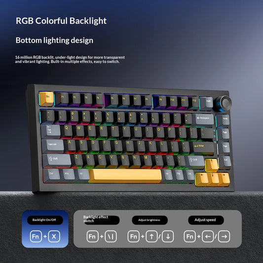 Spot K75pro Three-Mode for RGB Backlit Magnetic Axis Customized Third Mock Examination Hot Plug Wireless Gaming Keyboard