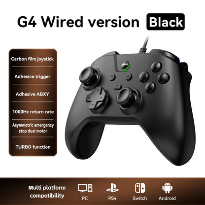 1000Hz Wired Gaming Controller for PS4 Carbon Film Joystick No Drift Gamepad With Dual Vibration TURBO for PC/NS/NS2/Android