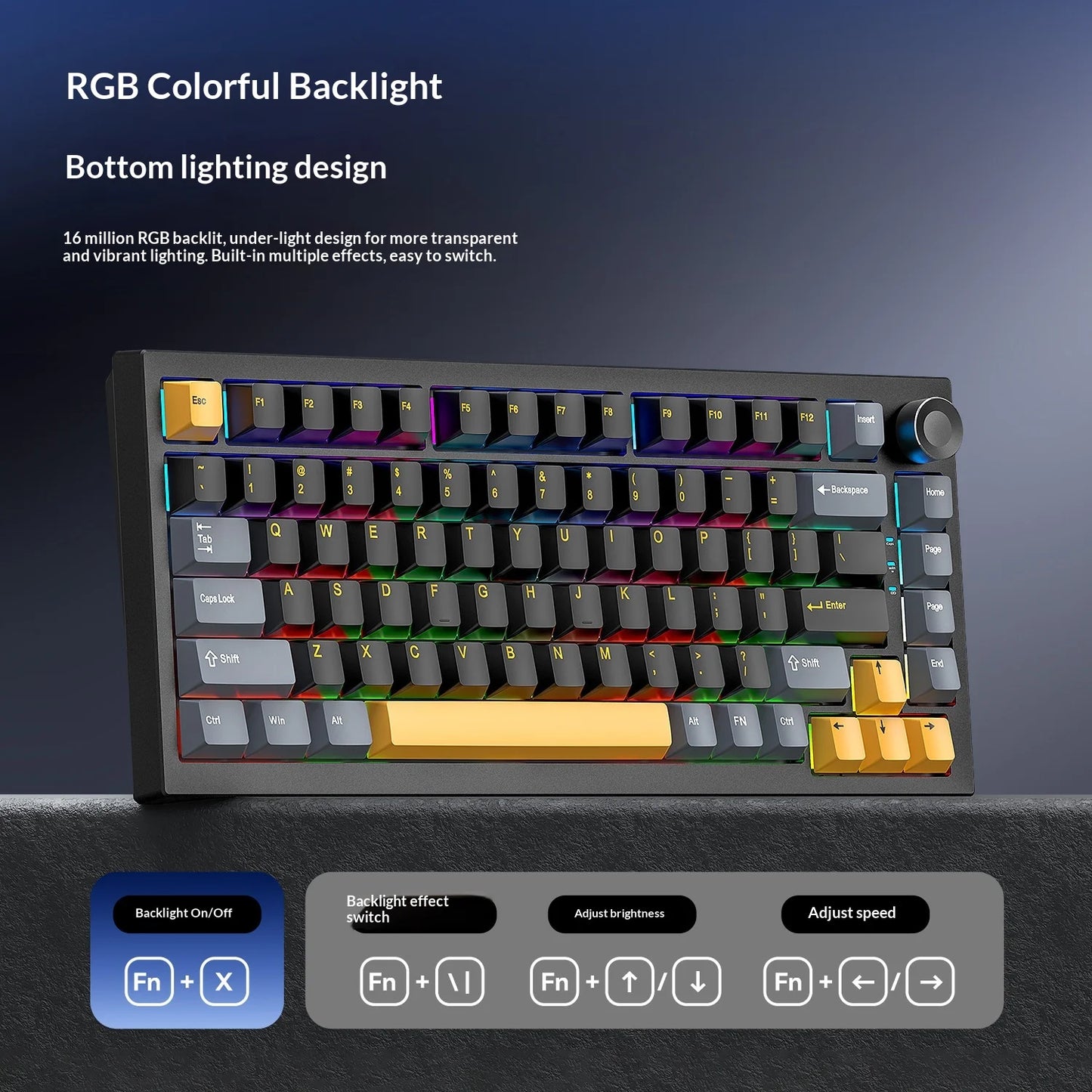 Spot K75pro Three-Mode for RGB Backlit Magnetic Axis Customized Third Mock Examination Hot Plug Wireless Gaming Keyboard