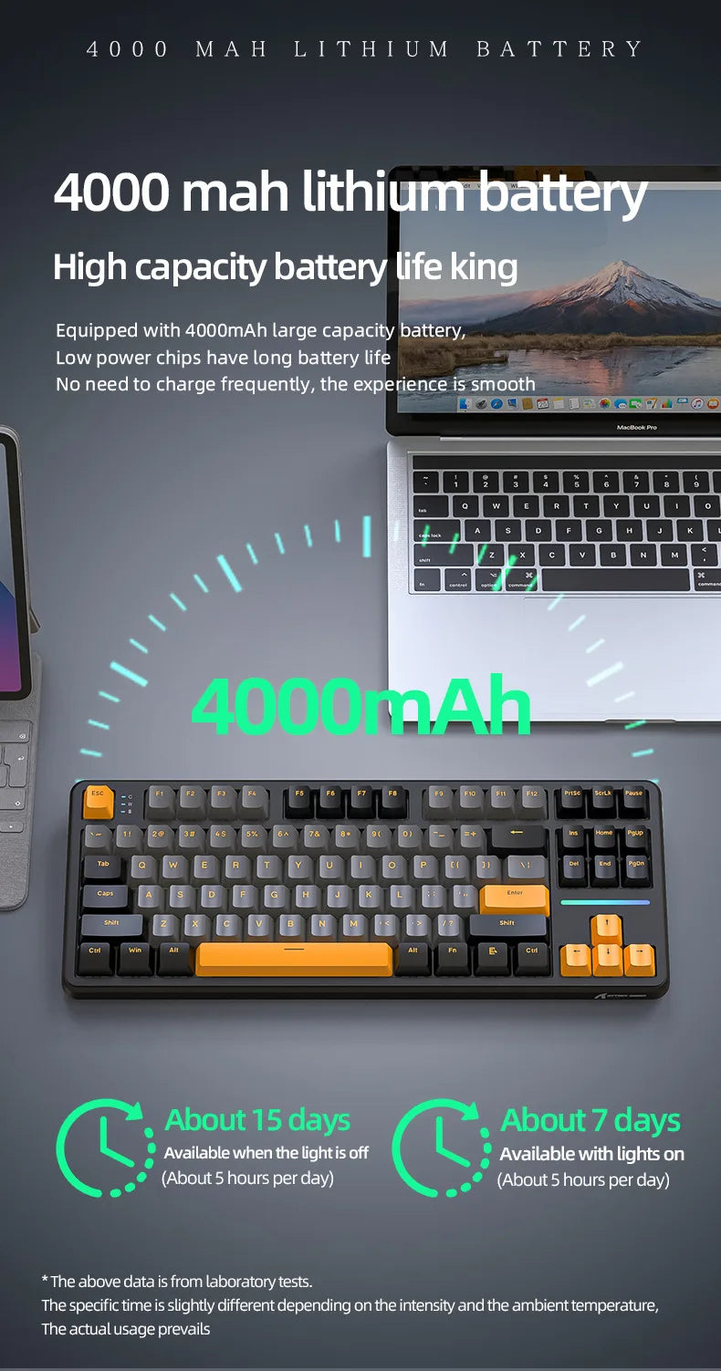 Attack Shark X87 Wireless Mechanical Keyboard BT Three Mode Game Customized Side Carved Game Keyboard