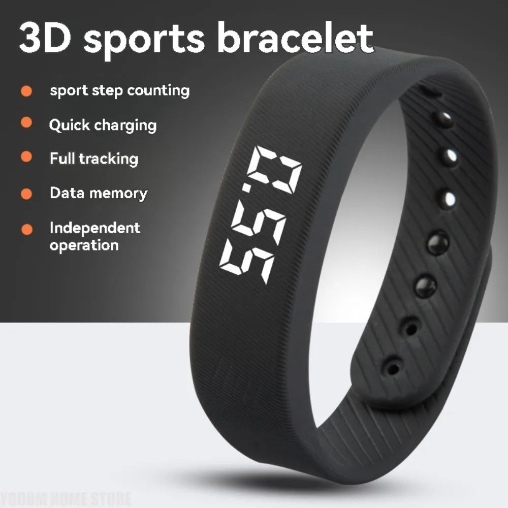 Smart Bracelet LED Digital Waterproof Smart Clock Smartband With running pedometer Monitor Smart Band Vibration Alarm Reminder