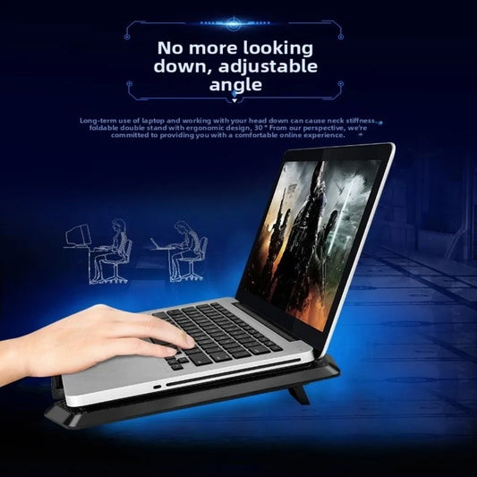 13 14 15.6 17 inch Laptop Cooling Pad LED Light USB Powered Notebook Cooling Fan Heat Dissipation Quiet Laptop Stand Base