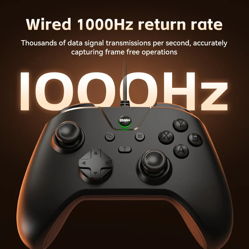 Wired PC Game Controller, USB Wired Gaming Joystick with Dual Vibration, Plug and Play, Compatible with Laptop, Steam, PS3, NS