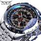 JARAGAR 212 Elegant Automatic Mechanical Watches for Man Hollowing Dial Chronograph Luminous Multifunctional Men Wristwatch