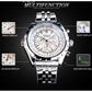 JARAGAR 212 Elegant Automatic Mechanical Watches for Man Hollowing Dial Chronograph Luminous Multifunctional Men Wristwatch