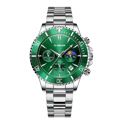 X-GEAR Fashion Mens Watches for Men Sport Waterproof Stainless Steel Quartz Watch Luxury Man Business Luminous Clock