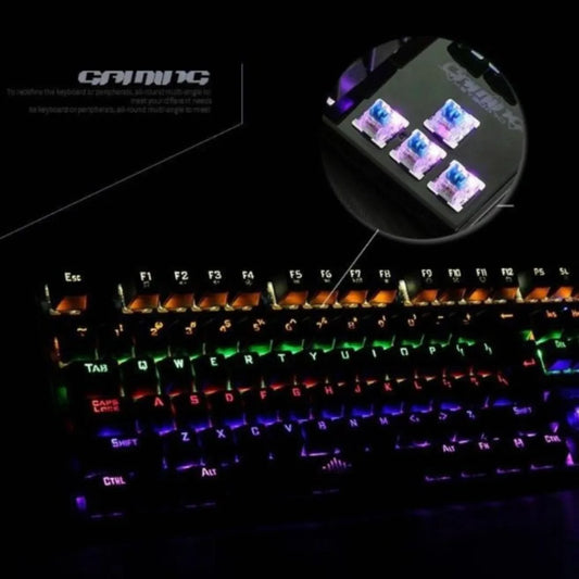 Mechanical Gaming Keyboard USB Wired 26 Keys Anti-ghosting LED Illuminated Backlit Keyboard for Gamers