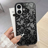 For iPhone 17 16 15 14 13 12 11 Pro Max Case Exquisite Lace Pattern Silicone Cover For iPhone Air 16E 16 Plus XS X XR Soft Funda