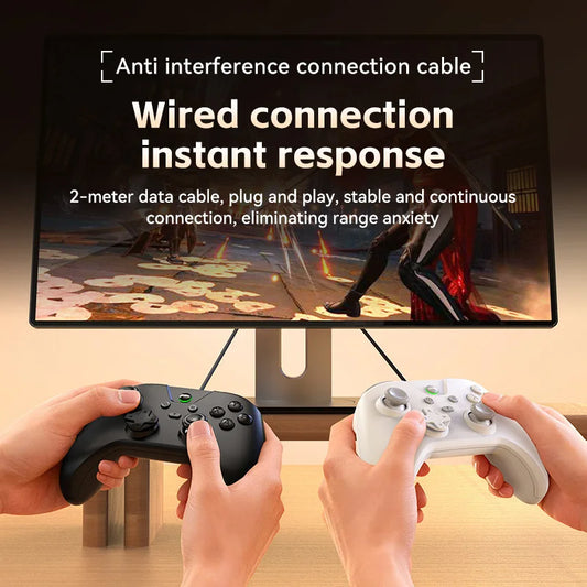 1000Hz Wired Gaming Controller for PS4 Carbon Film Joystick No Drift Gamepad With Dual Vibration TURBO for PC/NS/NS2/Android