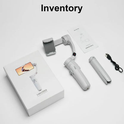 3-Axis Phone Gimbal, AI Face Tracking, Gesture Ctrl, 360° Rotate, 10H Battery, Foldable, for IPhone Android Vlog Live