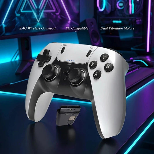 2.4G Wireless Game Controller 6-in-1 Dual Vibration Gamepad for PS1 PS2 PS3 PC Android Smart TV Box Game Computer Gaming